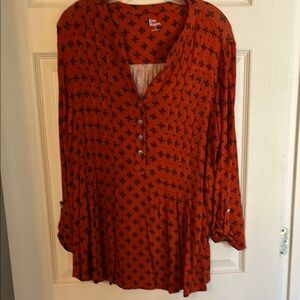 Orange and Black Women's Top